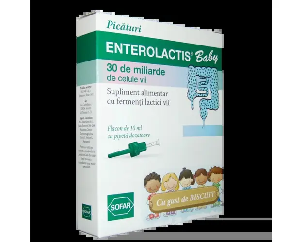ENTEROLACTIS BABY - probiotic 30 miliare, picaturi, 10 ml, Sofar