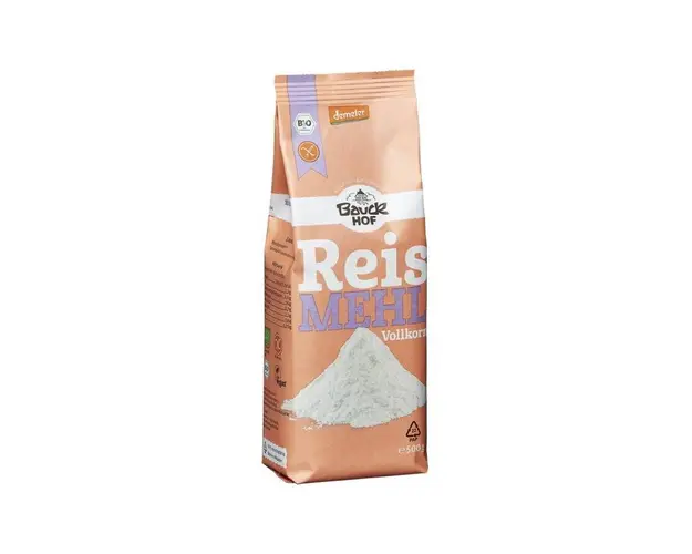 Faina integrala de orez, fara gluten, eco-bio, 500g - Bauck Hof