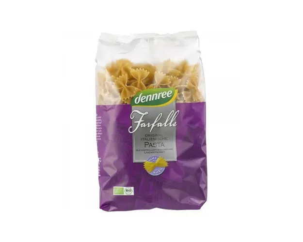 Farfale din grau dur integrale, eco-bio, 500g - Dennree