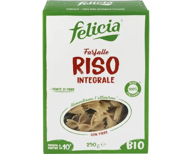 Farfalle din orez integral, eco-bio, 250g - Felicia