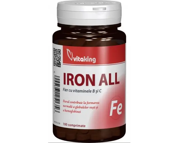 Fier cu Vitaminele B si C, 100cpr - Vitaking