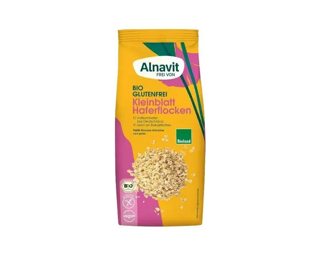 Fulgi de ovaz fini, fara gluten, eco-bio, 450g - Alnavit