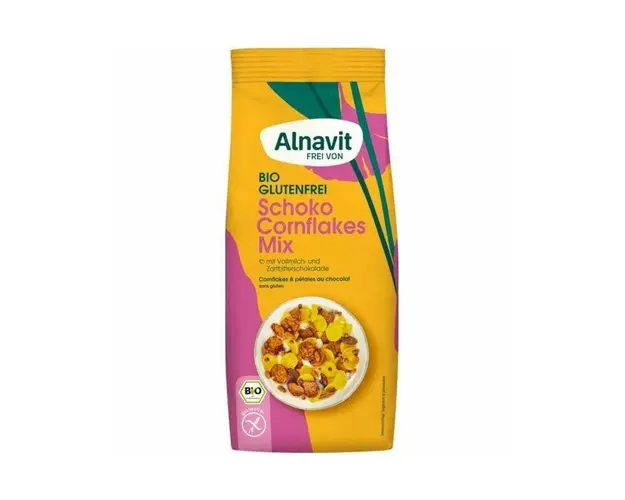 Fulgi de porumb cu ciocolata fara gluten, eco-bio, 250g Alnavit