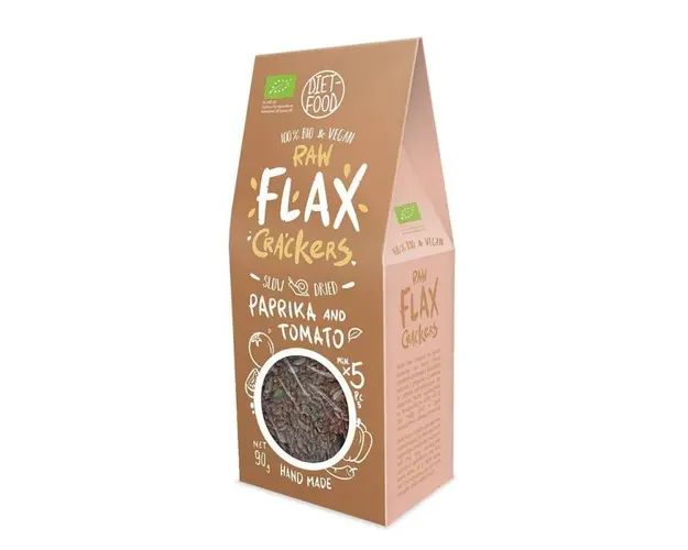 Fursecuri raw vegane din in cu rosii si paprika, eco-bio, 90g - Diet