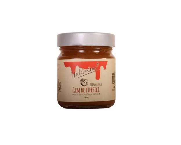 Gem de piersici fara zahar, 240g - Nutrissimo