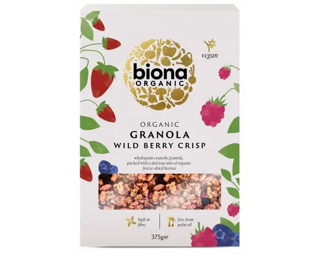 Granola cu fructe de padure, crunchy, eco-bio, 375g - Biona