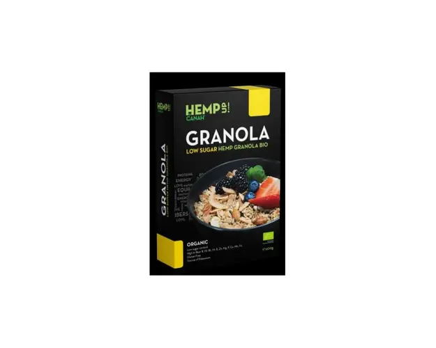 Granola low sugar cu canepa, eco-bio, 400g - Canah