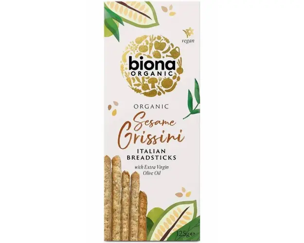 Grisine cu susan si ulei de masline, eco-bio, 125g Biona