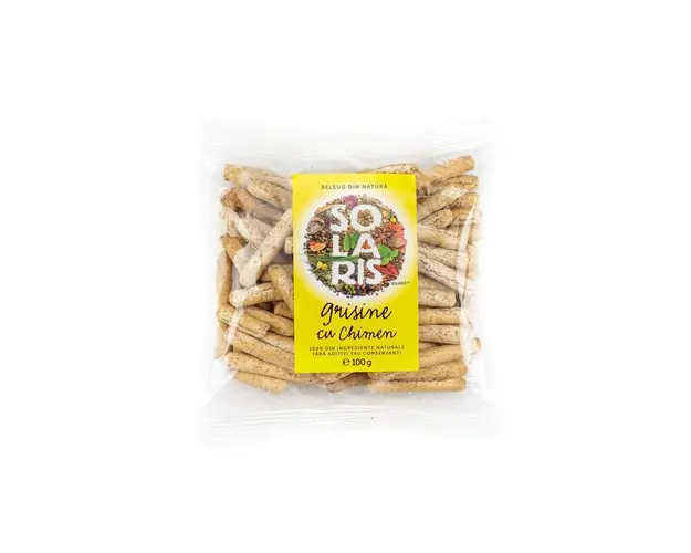 Grisine din faina integrala si chimen, 100g - Solaris