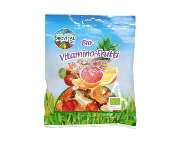 Jeleuri cu fructe si vitamine, fara gluten, eco-bio, 100g - Okovital