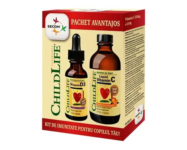 Kit imunitate copii (Vitamin C + D3), ChildLife, Secom