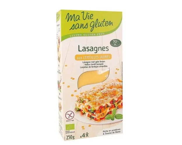 Lasagna din linte galbena, fara gluten, 250g, eco-bio - Ma vie sans