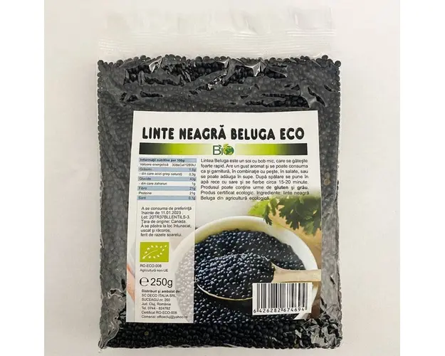 Linte neagra Beluga, eco-bio, 250g - Deco Italia