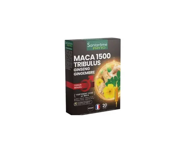 Maca 1500 Tribulus Phyto, 20 fiole x 10 ml - Santarome