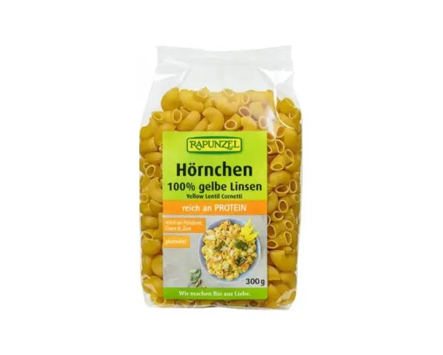 Macaroane din linte galbena FARA GLUTEN, eco-bio, 300g - Rapunzel