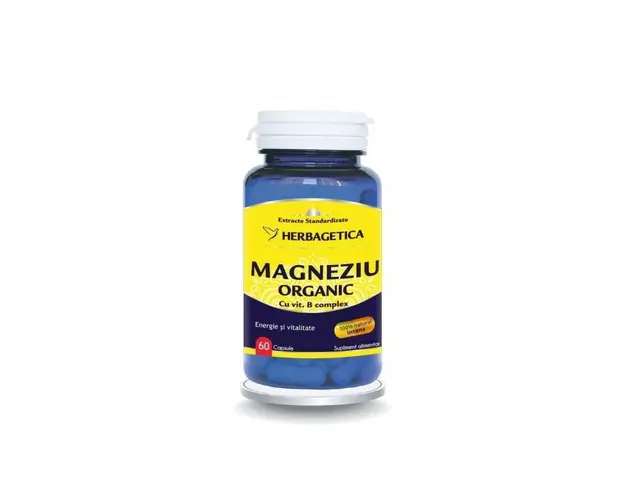 Magneziu Organic cu Vit. B Complex 60cps - Herbagetica