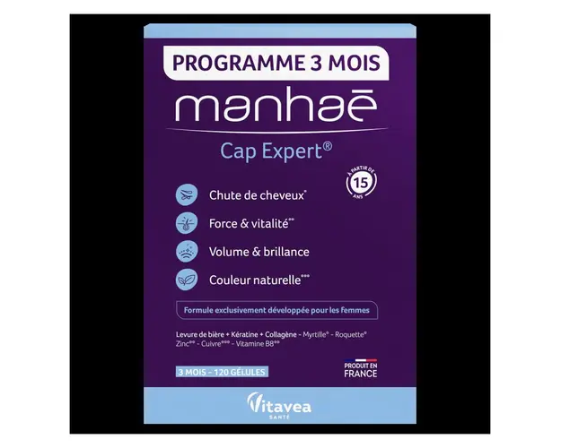MANHAE CAP EXPERT - impotriva caderii parului, 120 capsule vegetale,