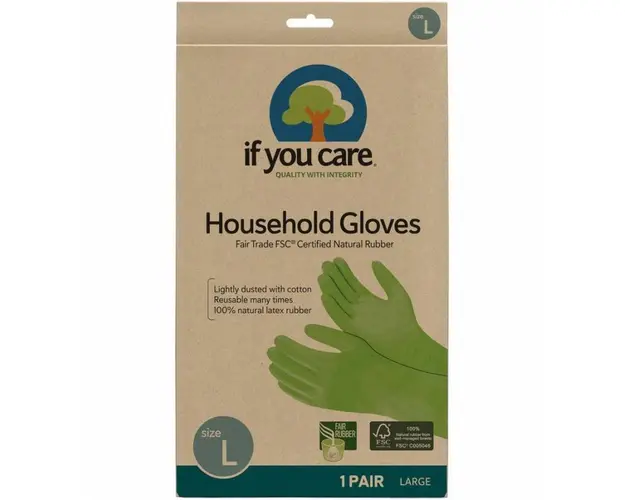 Manusi din cauciuc natural, uz casnic, marimea L - If You Care