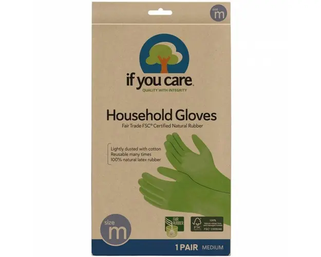 Manusi din cauciuc natural, uz casnic, marimea M - If You Care