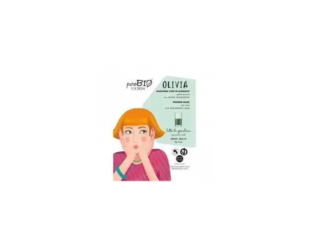 Masca peel-off pentru ten gras OLIVIA cu spirulina, 13g - PuroBio
