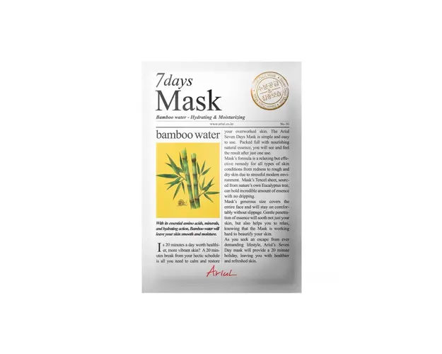 Masca servetel cu apa de bambus, 7Days Mask, 20g - Ariul