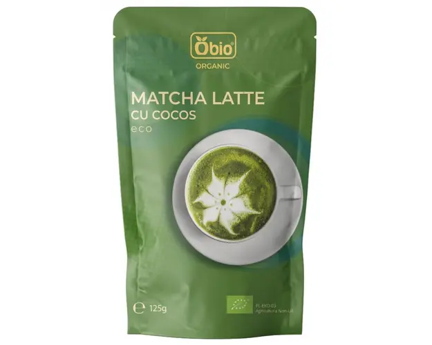 Matcha latte cu cocos, eco-bio, 125g - Obio