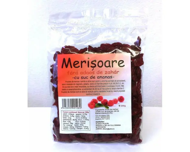 Merisoare confiate cu sirop de ananas 200g ECO-BIO - Deco Italia