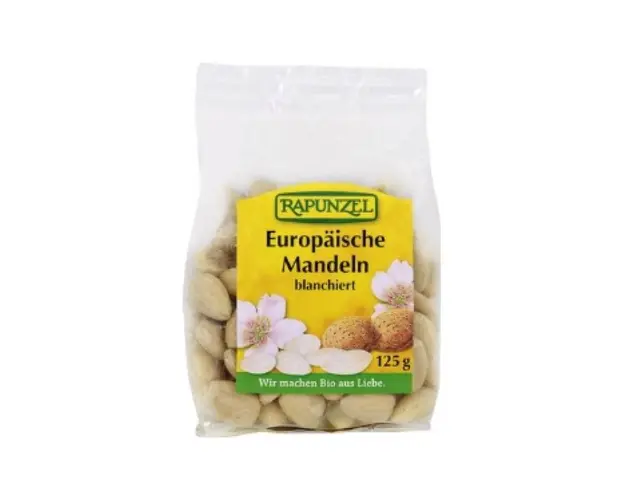 Migdale europene blansate, eco-bio, 125g - Rapunzel