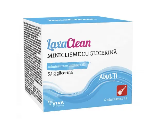 Miniclisme cu glicerina pentru adulti LaxaClean, 6buc - Viva Pharma