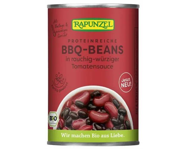 Mix de fasole BBQ in sos de rosii, eco-bio, 400 g, Rapunzel
