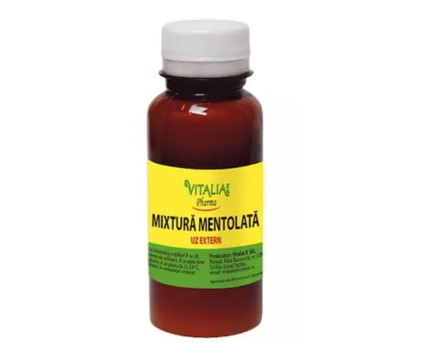Mixtura mentolata cu ulei de menta si rozmarin, 100ml - Vitalia
