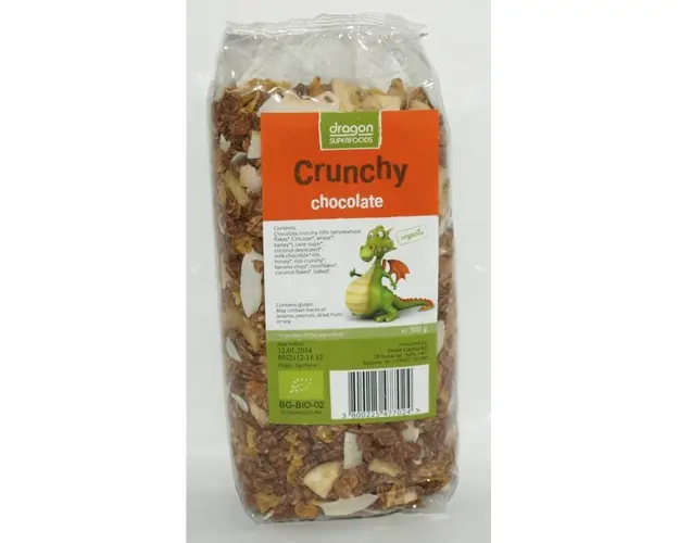 Muesli CRUNCHY cu ciocolata 300g - eco-bio - Dragon Superfoods