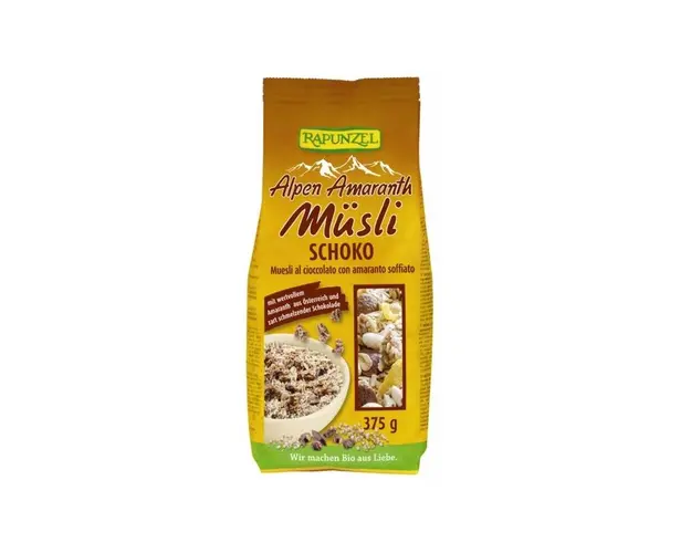 Musli cu amarant si ciocolata, eco-bio, 375g - Rapunzel