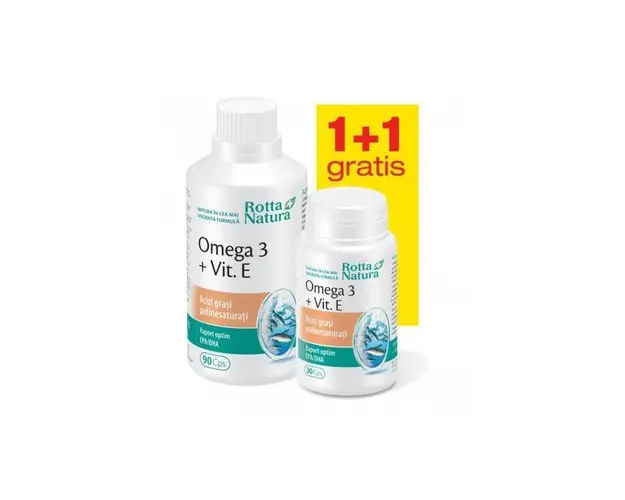 Omega 3 Vitamina+E 1000mg 90cps+30cps Gratis - Rotta Natura