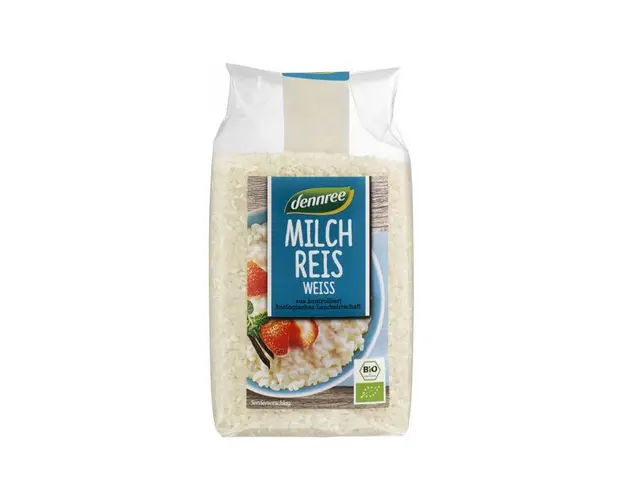 Orez alb pentru lapte, eco-bio, 500g - Dennree