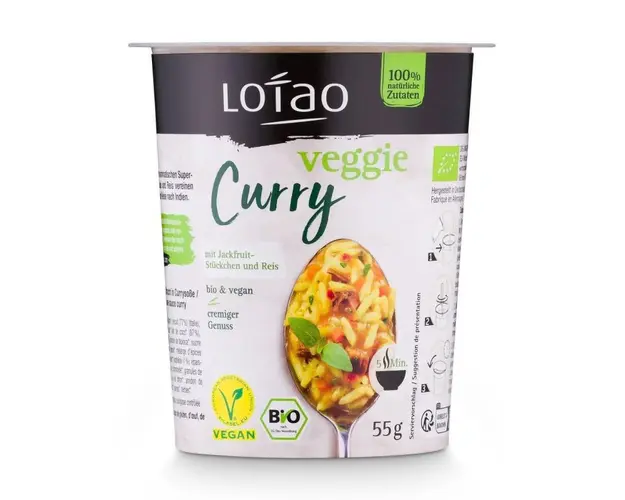 Orez cu jackfruit si curry instant, eco-bio, 55 g, Lotao