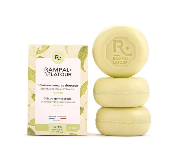 Pachet 3 sapunuri naturale - verbina si masline, 450g, RAMPAL LATOUR