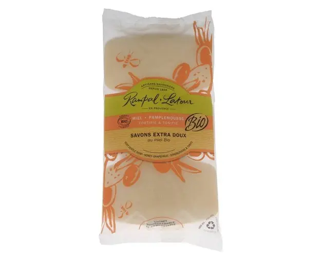 Pachet cu 3 sapunuri cu miere si grapefruit, 450g - Rampal Latour