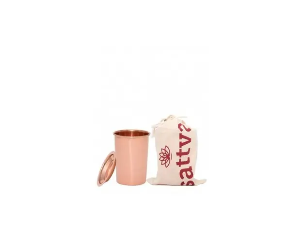 Pahar din cupru cu capac, Classic 350ml  Sattva Ayurveda
