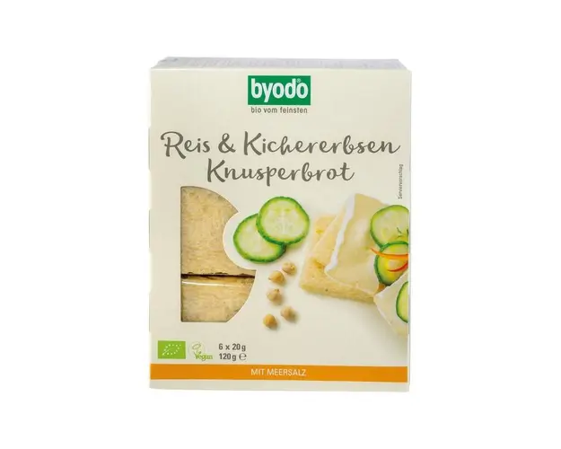 Paine crocanta cu orez si naut, fara gluten, eco-bio, 120g - Byodo