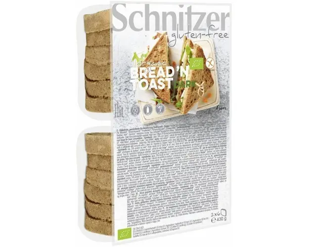 Paine neagra de toast, fara gluten, 430 g, Schnitzer Glutenfree