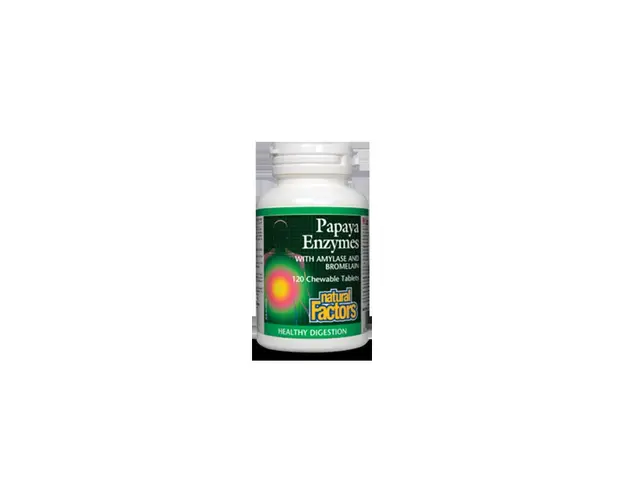 Papaya Enzymes, Papaina, Amilaza, Bromelaina, 60 tb masticabile -