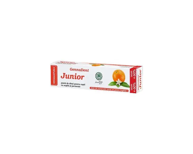 Pasta de dinti GennaDent Junior Portocale 80ml - Vivanatura