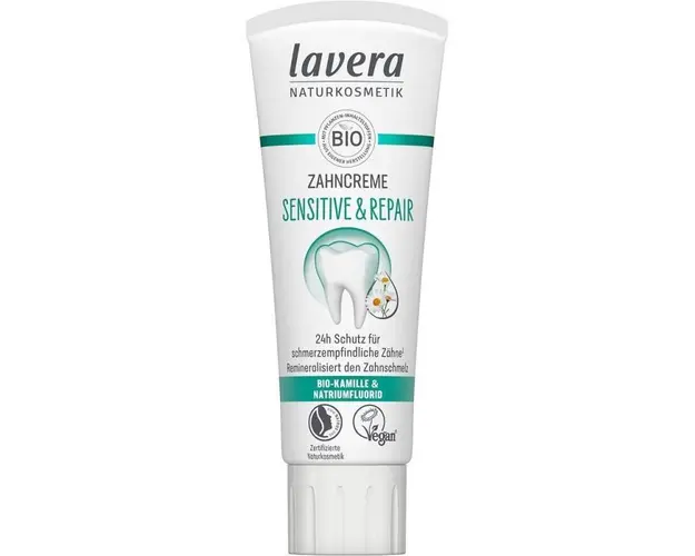 Pasta de dinti sensitiv si repair, cu fluor, eco-bio, 75 ml, Lavera