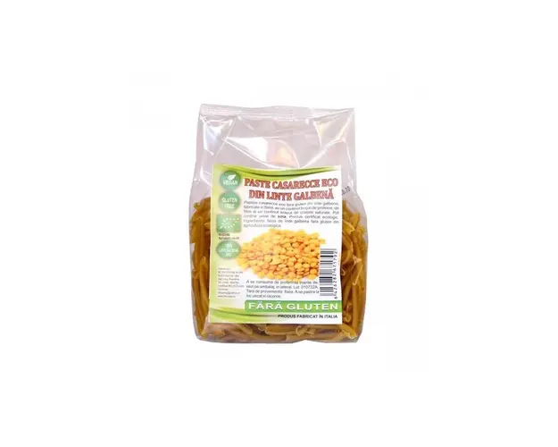 Paste casarecce cu linte galbena, fara gluten, 250g - Deco