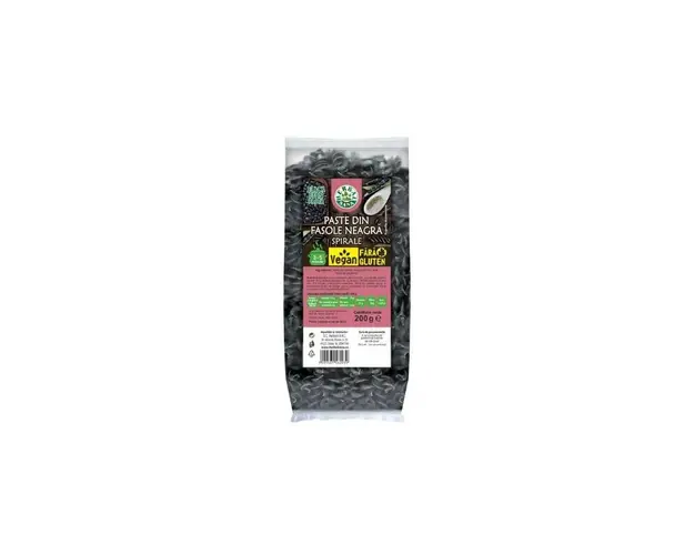 PASTE SPIRALE din FASOLE NEAGRA Fara gluten 200g - HERBAVIT