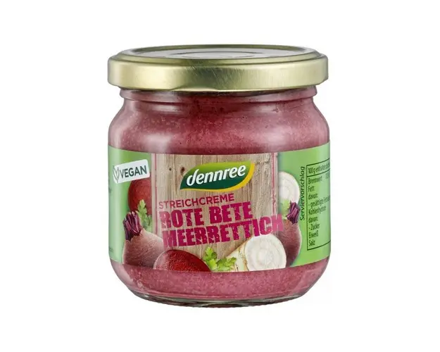 Pate vegetal cu sfecla rosie si hrean, eco-bio, 180g - Dennree