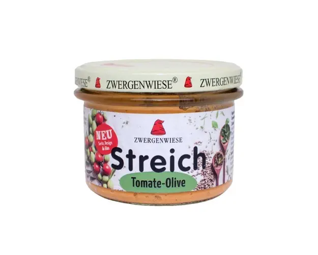 Pate vegetal cu tomate si masline, eco-bio, 180g - Zwergenwiese