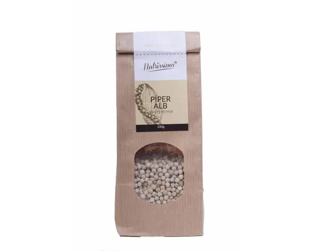 Piper alb boabe, 100g - Nutrissimo
