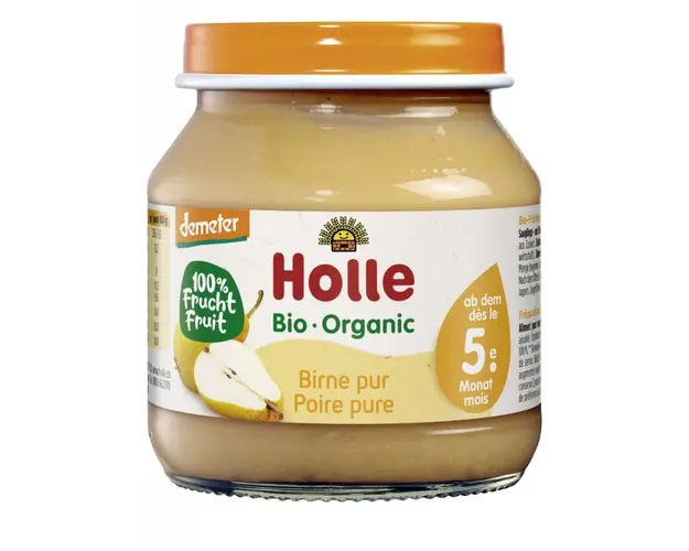 Piure de pere pentru copii +5 luni, eco-bio, 125 g, Holle